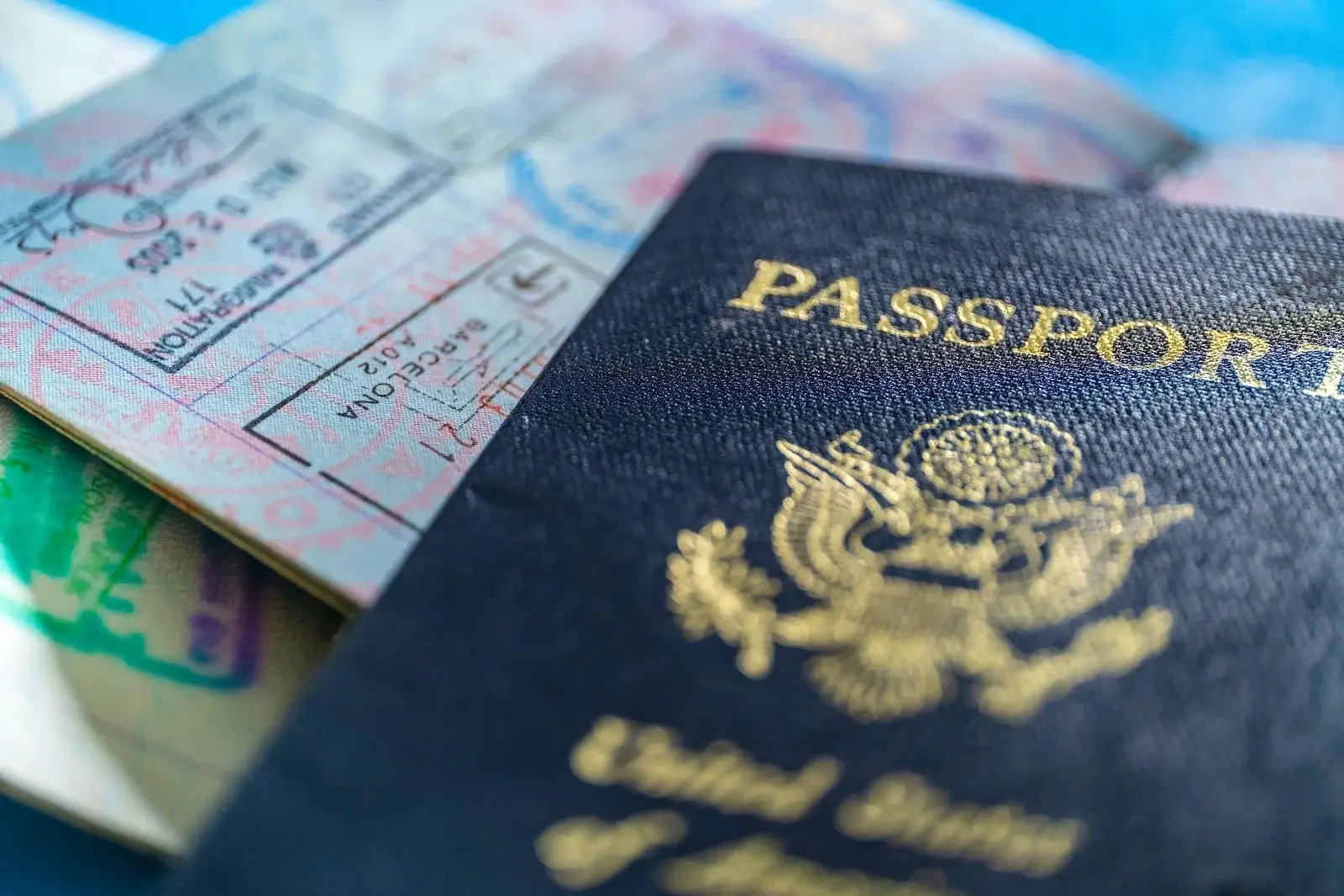 U.S. visa stamps representing different difficulty levels